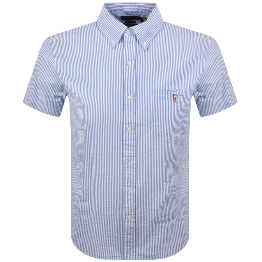 Ralph Lauren Wrinkled Stripe Shirt Blue | Mainline Menswear us